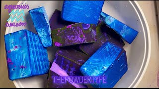 THEPOWDERTYPE|| Purple & Blue Dyed Gym Chalk Water Crumble|| Oddly Satisfying| ASMR|| Collab