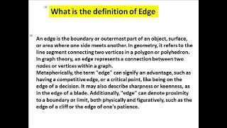 what is the definition of edge