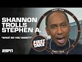 📞 WHAT DO YOU WANT?! 😒 Shannon Sharpe CALLS IN TO TROLL Stephen A. for the Knicks&#39; loss | First Take