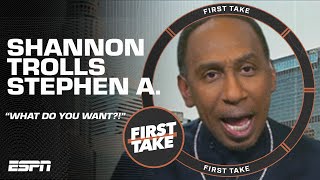 WHAT DO YOU WANT?!  Shannon Sharpe CALLS IN TO TROLL Stephen A. for the Knicks' loss | First Take