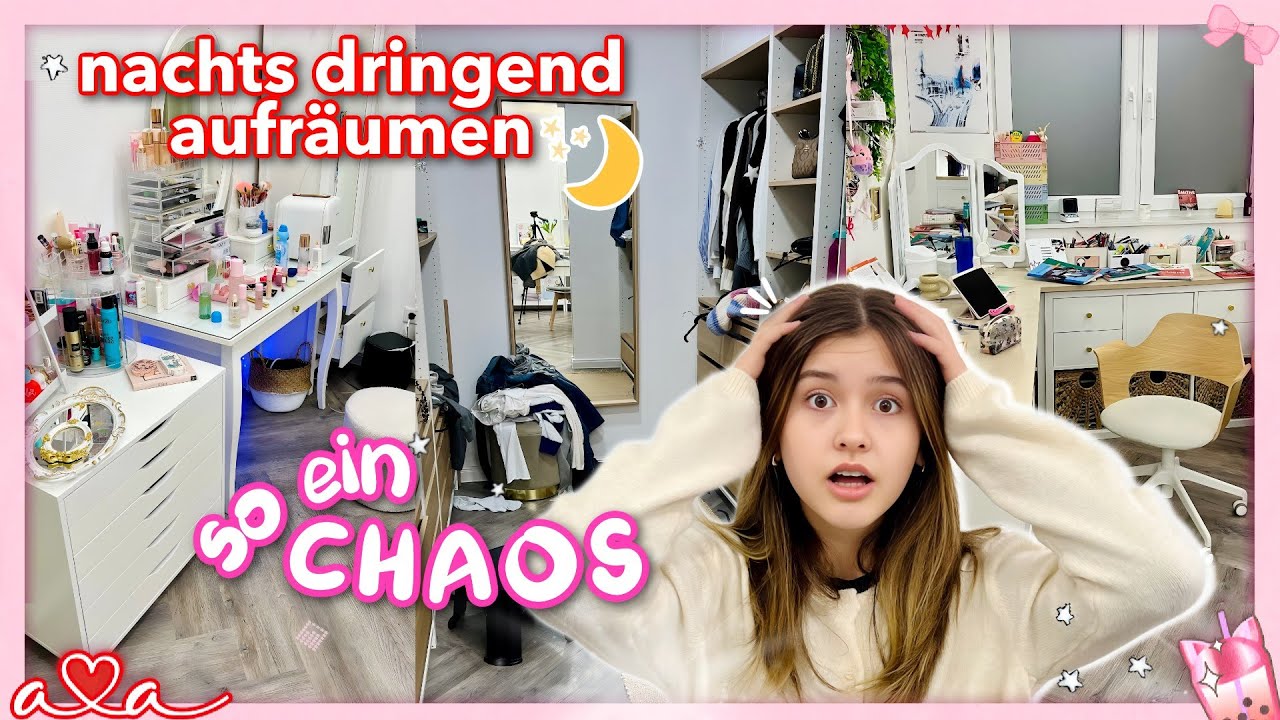 SO EIN CHAOS!!! Nachts ZIMMER AUFRÄUMEN!! 🥴 *I need HELP!!*