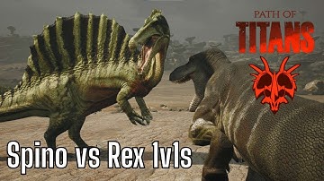 How a good Rex fairs against one of the best land Spino players - Path of titans Spino vs Rex 1v1s