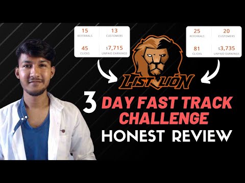 List Lion 3 Day Fast Track Challenge Honest Review | Affiliate Marketing Program For Beginners.