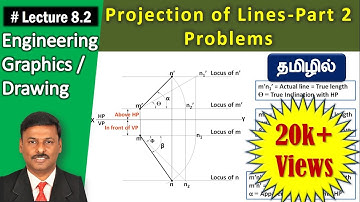 Projection of Lines (Tamil) | Part 2 - Problems | Lecture 8.2 | Engineering Graphics