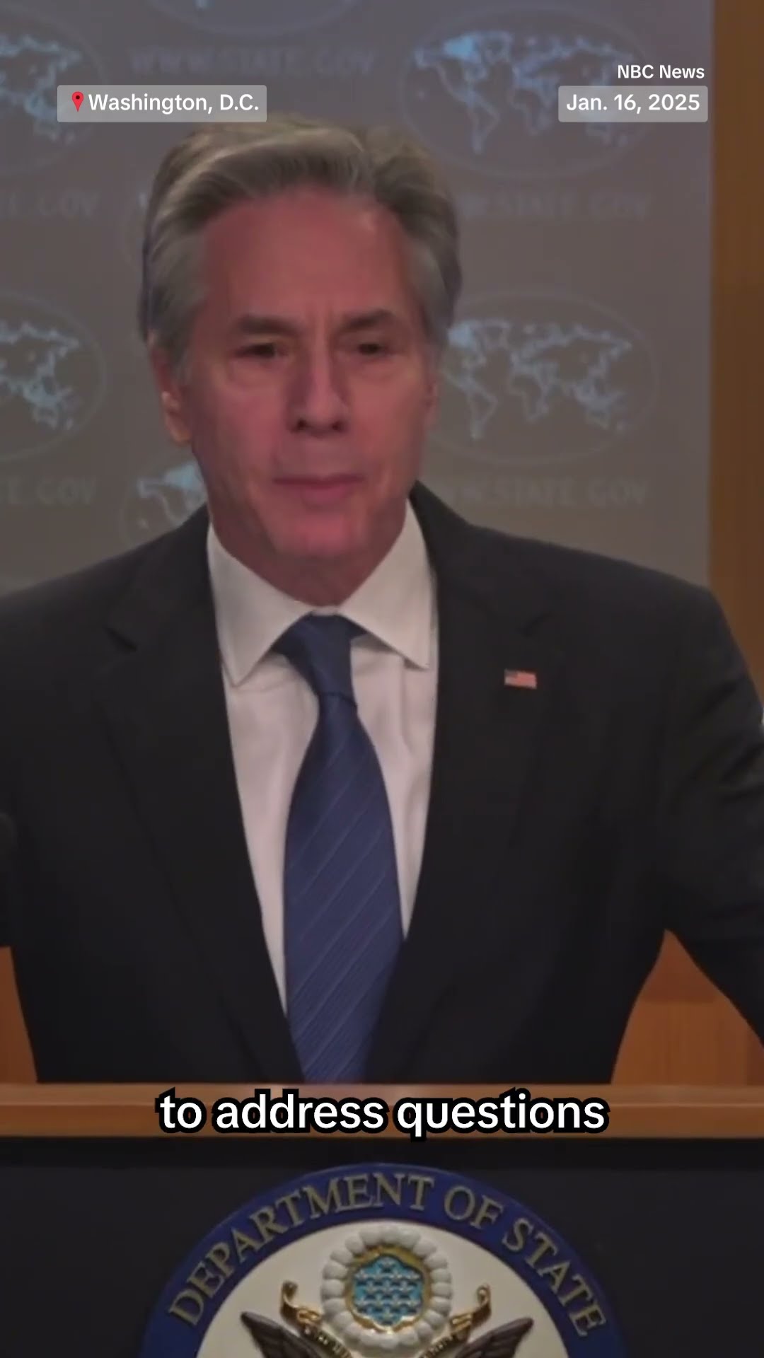 Protester interrupts Blinken at final press briefing over handling of war in Gaza