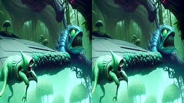 "Biomorphic Part 2"  (Half SBS 3-D) - 3D Ai animation