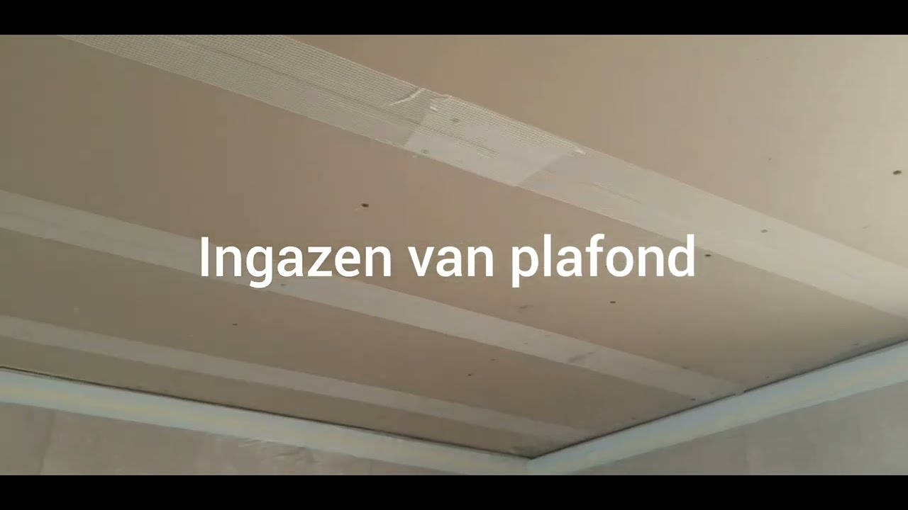 ZELF EEN PLAFOND STUCADOREN MET KNAUF MP75 EN FINISHER OVER GIPSPLATEN OF AFGEHAKTE MUUR OF