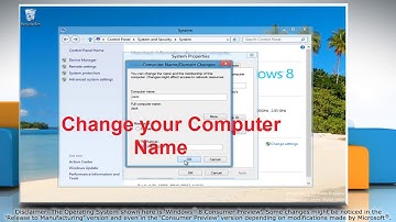 Changing Computer Name on Windows® 8 PC