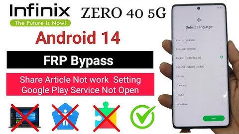 INFINIX ZERO 40 5G frp bypass without pc | All Infinix Android 14 Gmail Lock Bypass