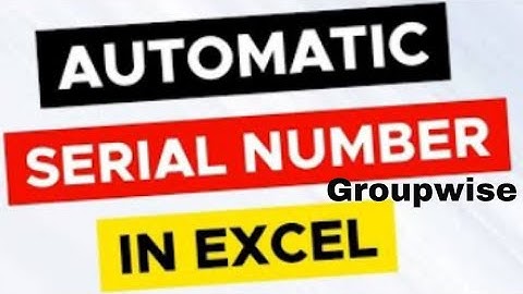 Automatically Insert Serial Number Groupwise In Excel|Excel tips and tricks.