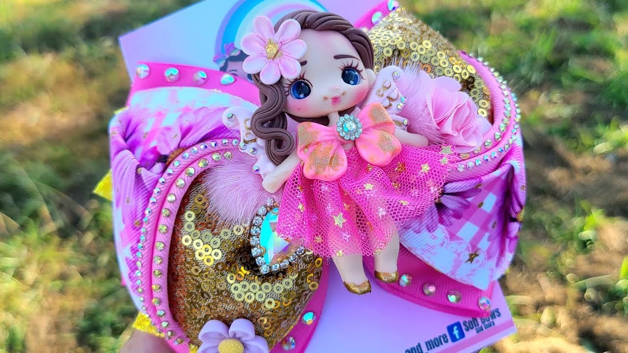 Moño Gutta Ilusión by-Secy con listón de 7.5 cm (Hair Bows)  #moñosfacilesdehacer