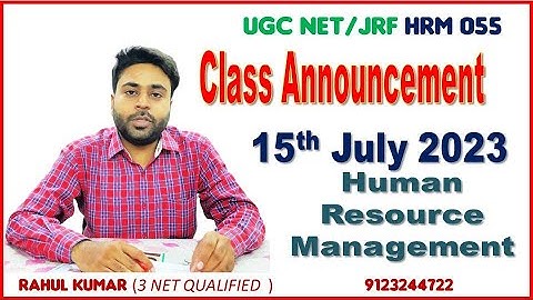 Class Announcement Rahul sir | UGC NET Human Resource Management code 55