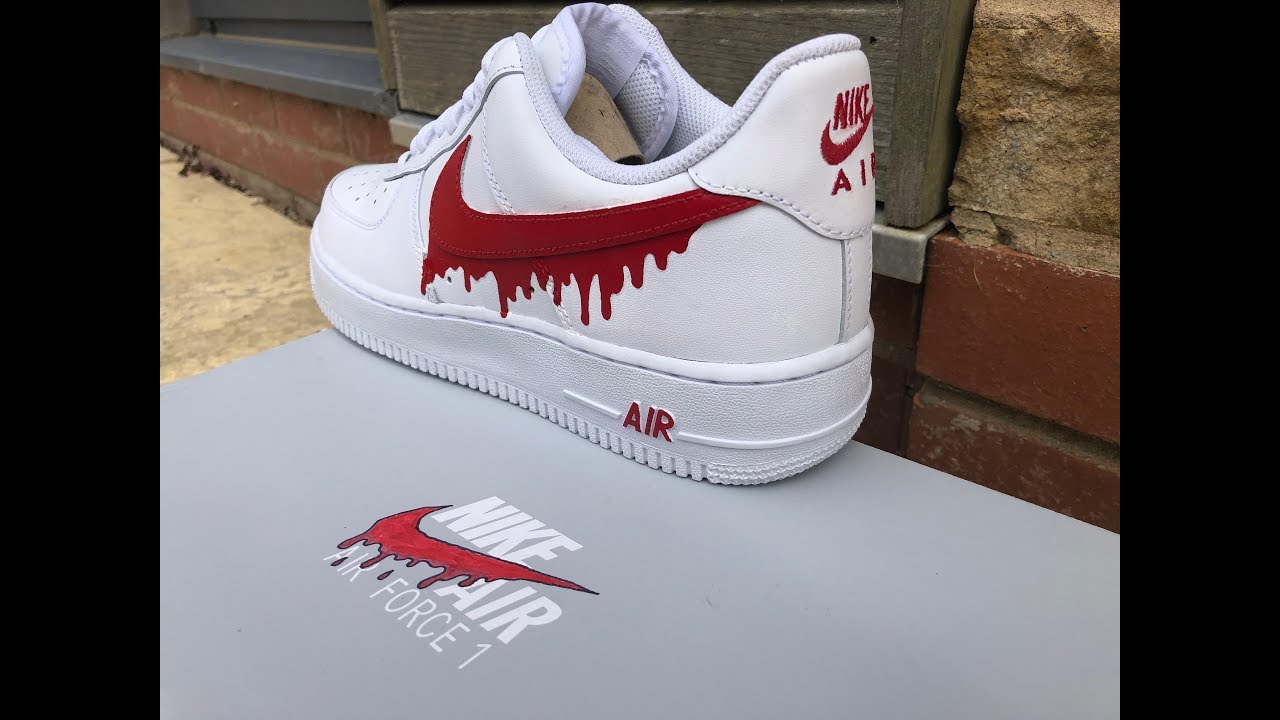 air force 1 dripping swoosh red