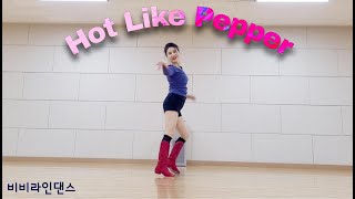 [쉬운중급] Hot Like Pepper / 핫 라익 페퍼 - Line Dance | Easy Intermediate | #비비라인댄스