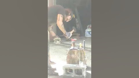 Forge Welding a farrier rasp tomahawk