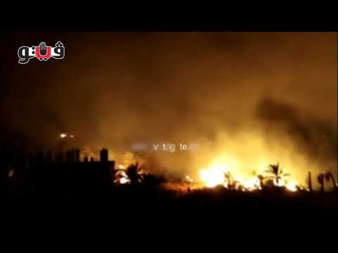 محافظات فيتو النيران تحاصر منازل الأهالي في حريق الراشدة بالوادى الجديد