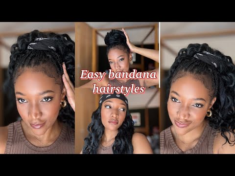 QUICK & EASY BANDANA HAIRSTYLES ON BRAIDS