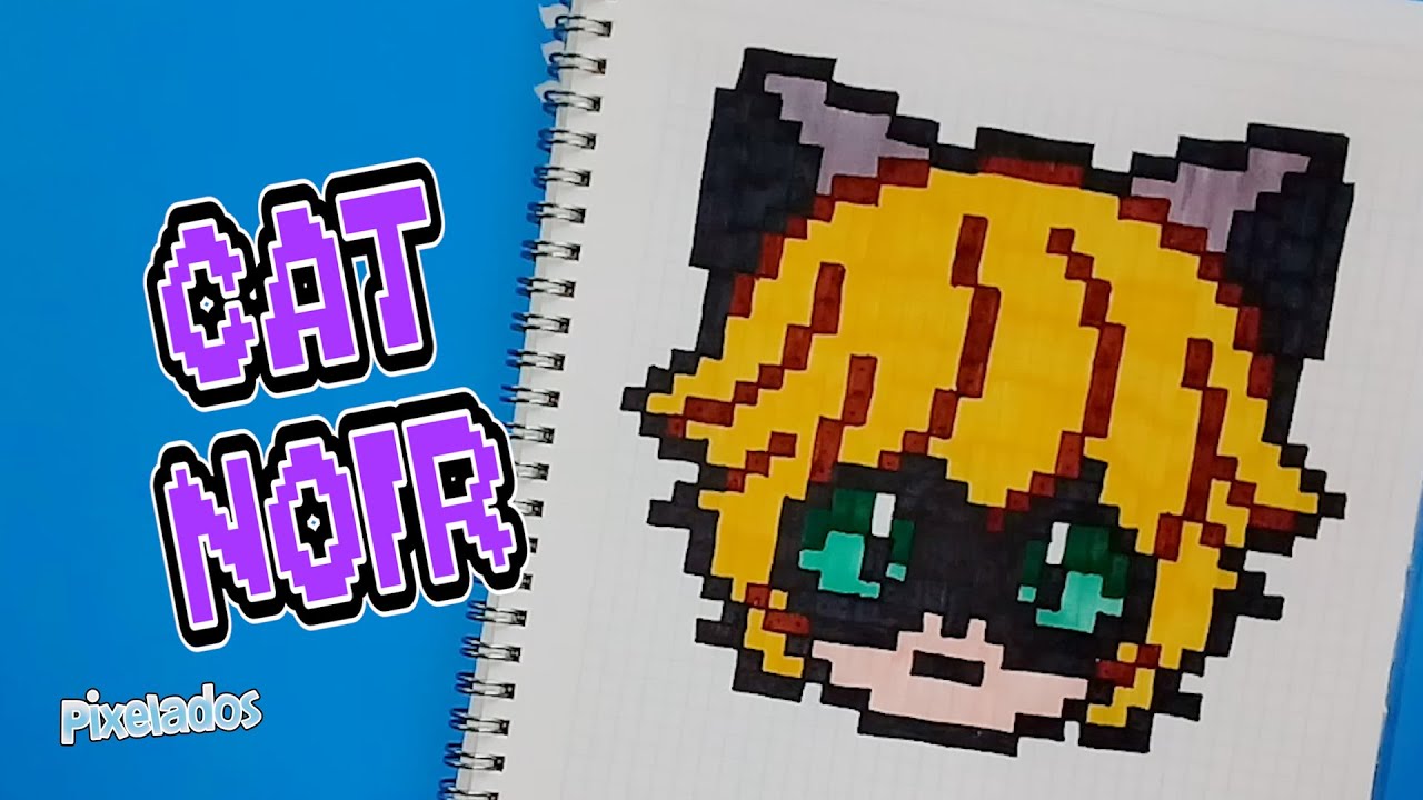 COMO DIBUJAR CAT NOIR PIXEL ART - PIXELADOS - YouTube