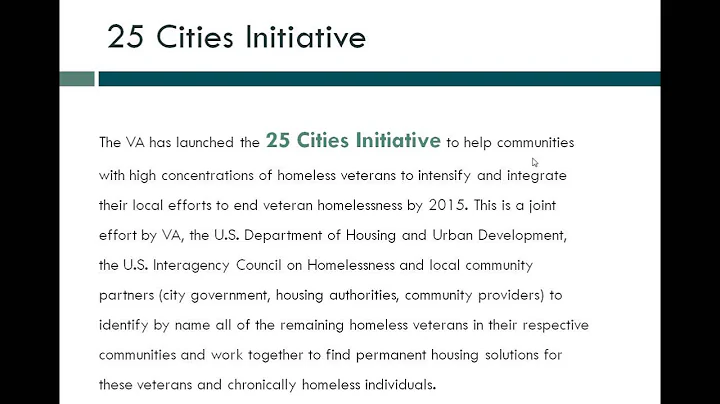 Webinar: Latest Initiatives to End Veteran Homelessness