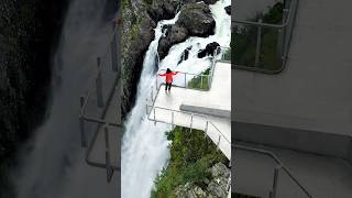 Heart-Stopping Heights: Looking Down on Vøringsfossen Waterfall!💦