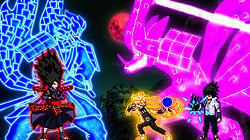 Uchiha Madara (New) VS Naruto OP (all form) & Sasuke Indra OP in Jump Force Mugen🤩