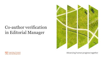 Co-author verification in Editorial Manager
