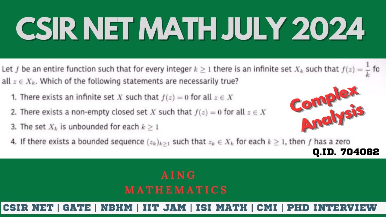 ID-704082 Solution Complex Analysis |See description - YouTube