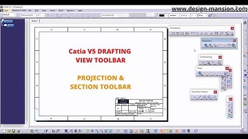 Catia V5 DRAFTING || VIEW TOOLBAR || Projection & Section Toolbar