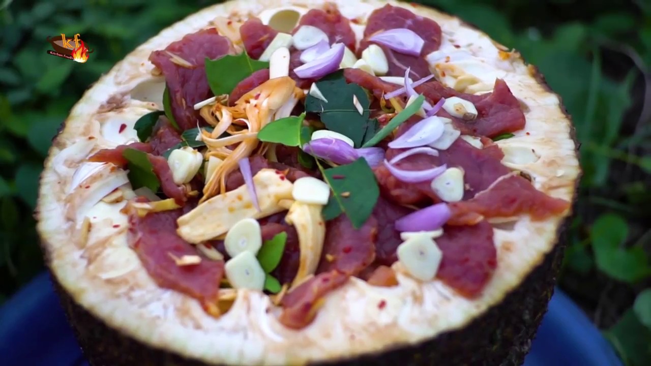 Jackfruit Beef Recipe Outdoor Cooking Style by Kitchen Foods YouTube