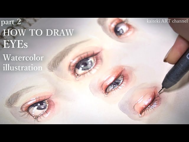 水彩画「瞳」 描き方解説2】目を水彩で塗る👀 how to draw eyes for