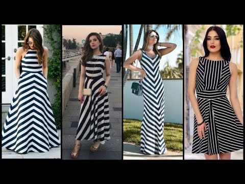 black and white striped dress