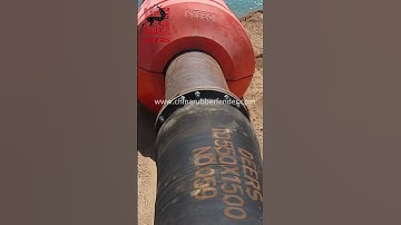 Workers are inspecting and installing dredging pipelines