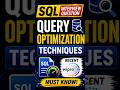 SQL Query Optimization 🔥 | Improve Performance Fast#sql #azure #dataengineering #datascience #aws