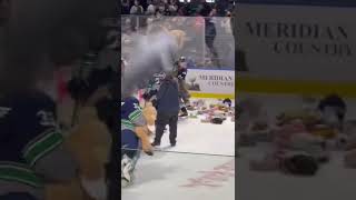 People throwing stuffed animals onto the ice #shorts #seattle #thunderbirds  #teddybeartoss