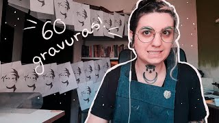 Imprimindo lambe na serigrafia