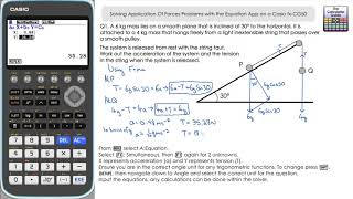 Application Of Forces Using Solver On A Casio fx-CG50 | Simultaneous Equations On Casio Graphic screenshot 5