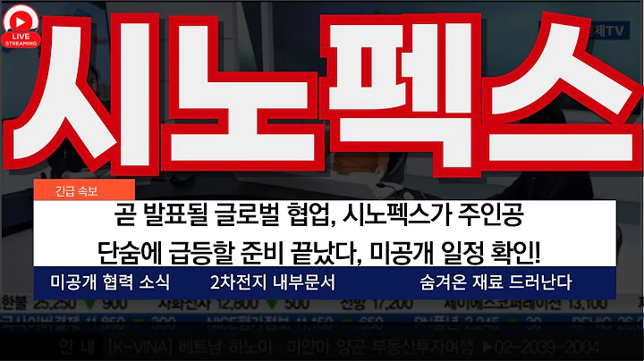 시노펙스, 세력들이 노리는 숨은 2차전지 대장주! 미공개 일정 확인! 글로벌 빅딜 임박!! 수처리+2차전지, 시노펙스 본격 폭등 준비 완료!!!