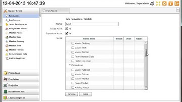 SimaPOS3 - Membuat hak akses dan user kasir