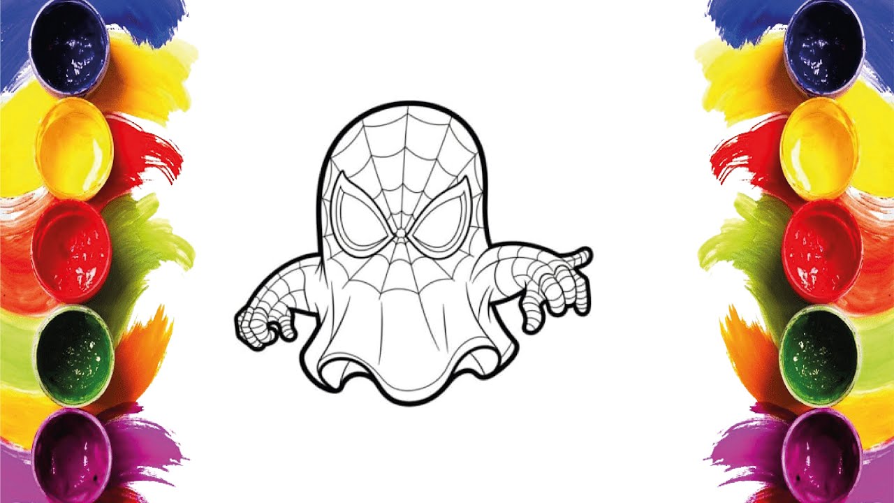 COLORING Ghost Spiderman Along With Me | COLOR ALONG WITH MINI ARTIST WORLD | Spider-Man Coloring