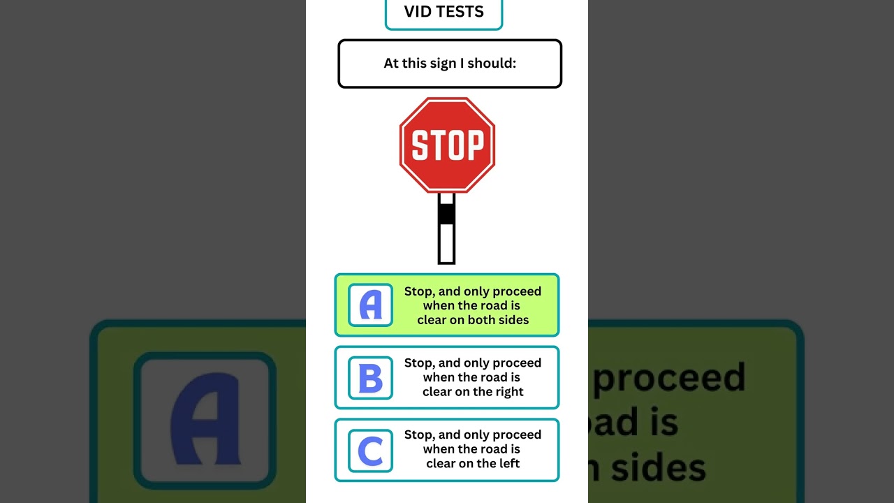 The CORRECT ROAD RULES FOR A STOP SIGN, How to pass your VID Provisional Driving License EXAM