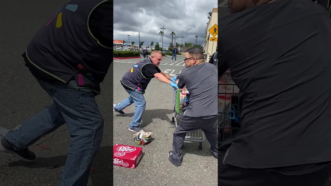 Guy Fights 3 People At Walmart Stealing A Cart Of Groceries