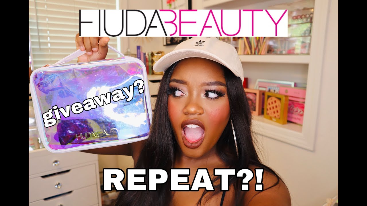 HUDA BEAUTY LARGE  MYSTERY BAG UNBOXING + HUDA BEAUTY GIVEAWAY!