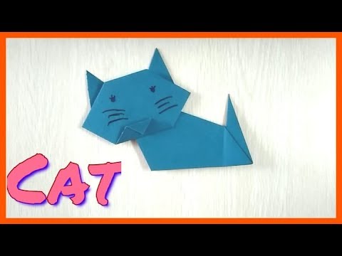 how-to-make-paper-origami-crafts-cat-for-kids-it's-easy-at-home