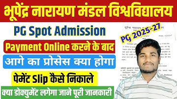 Bnmu Pg Spot Admission 2025 M.A Msc | BNMU PG Admission Receipt Kaise Download Kare 2025 Bnmu Spot