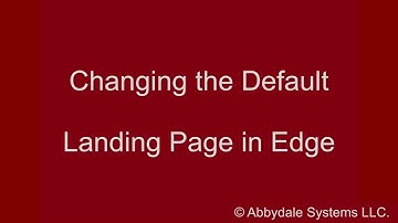 Changing the Start and New Tab Page in Edge