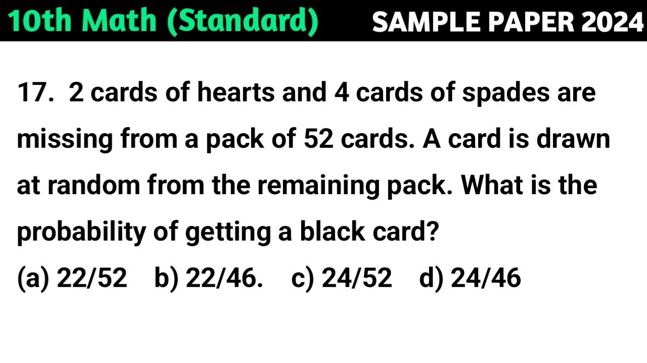 2 cards of hearts and 4 cards of spades are missing from a pack of 52