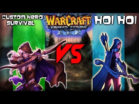 Видео: Warcraft 3 Frozen Throne - Карта Custom Hero Survival v2.08 HoiHoi! [ПОСОРЕВНУЕМСЯ?]