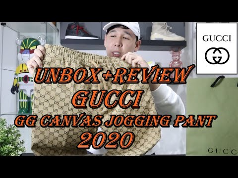 Unbox+Review Gucci gg canvas jogging pant 2020