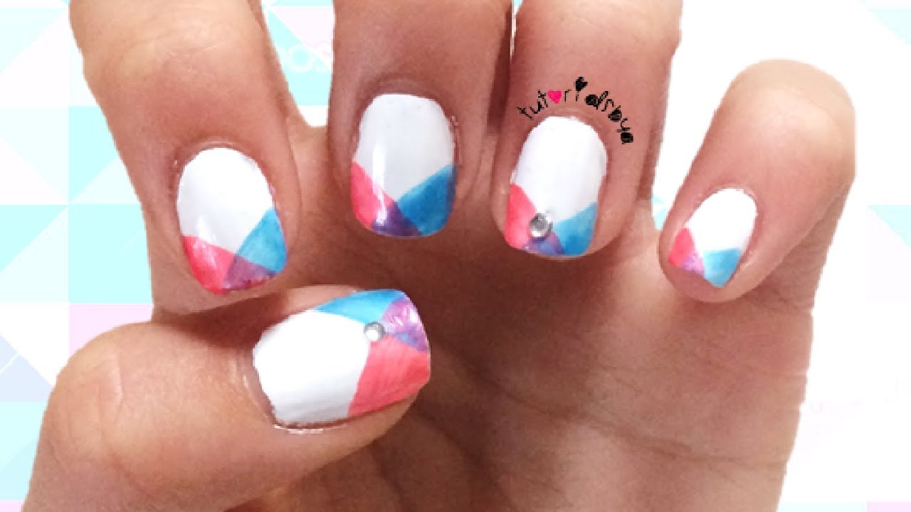 8. Simple White Geometric Nail Design - wide 3