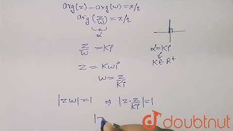 If z and omega are two non-zero complex numbers such that |zomega|=1 and arg(z)-arg(omega)=pi/2,...